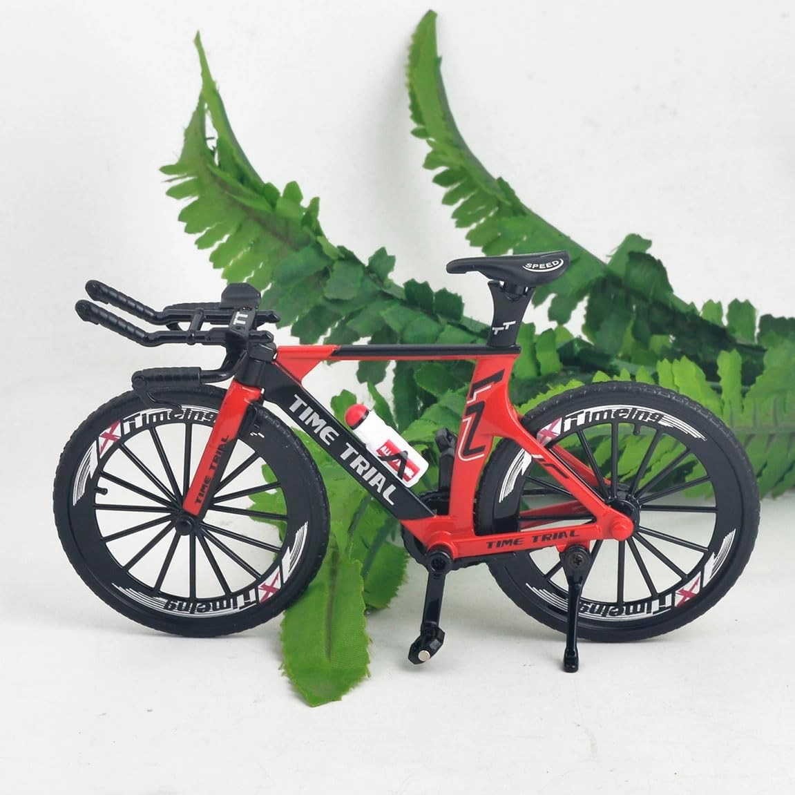 Ailejia Racing Timetrial Bicycle Mountain Finger Dirt Bike Toy Mini TT Bicycle Vehicles Ornament Bicycle Cake Topper Model Mini Bikes Decoration Crafts for Home (Red)