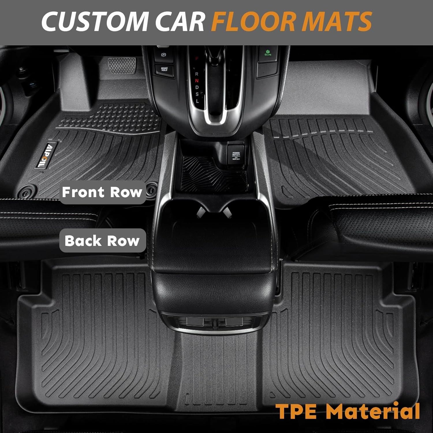 AIPOIL® Floor Mats & Cargo Liner Set for 2019-2023 Lincoln Nautilus & 2016-2018 Lincoln MKX All Weather Protection TPE Anti-Slip Automotive Full Set Custom Car Mats Accessories - Black