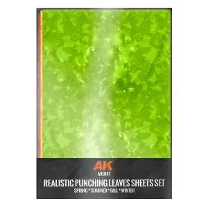 AK Interactive - AK8147 - Auxiliary Materials - Punching Leaves Sheets Set (4 Units Of A4-Size Sheets)