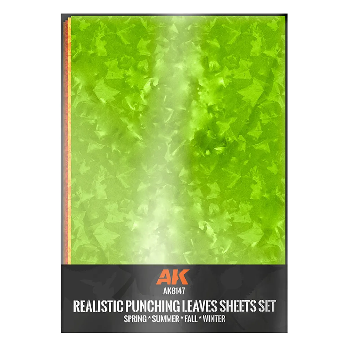 AK Interactive - AK8147 - Auxiliary Materials - Punching Leaves Sheets Set (4 Units Of A4-Size Sheets)