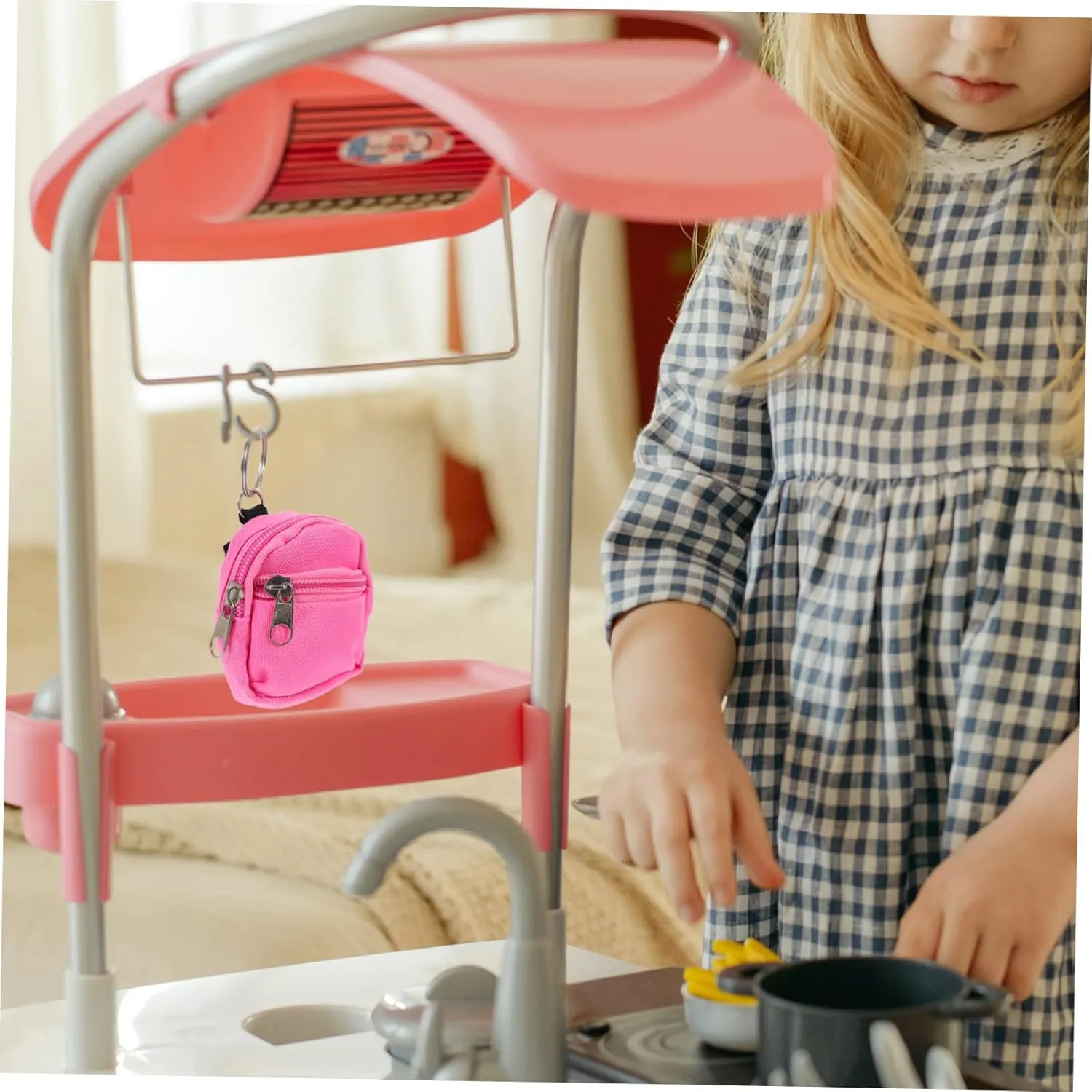Alasum 8pcs Miniature Schoolbag Model Cute Dollhouse Accessory Portable Design for Dollhouse Decoration and Playtime Fun
