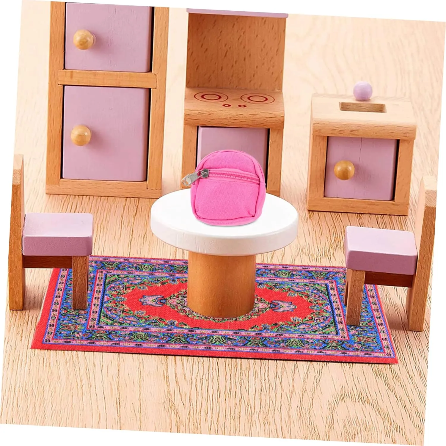 Alasum 8pcs Miniature Schoolbag Model Cute Dollhouse Accessory Portable Design for Dollhouse Decoration and Playtime Fun