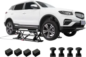 Albott Portable Car Lift, Capable of Lifting 5000 LBS Quick Jack with a Maximum Height of 26", Car Lifts for Home Garage and Shop, Black