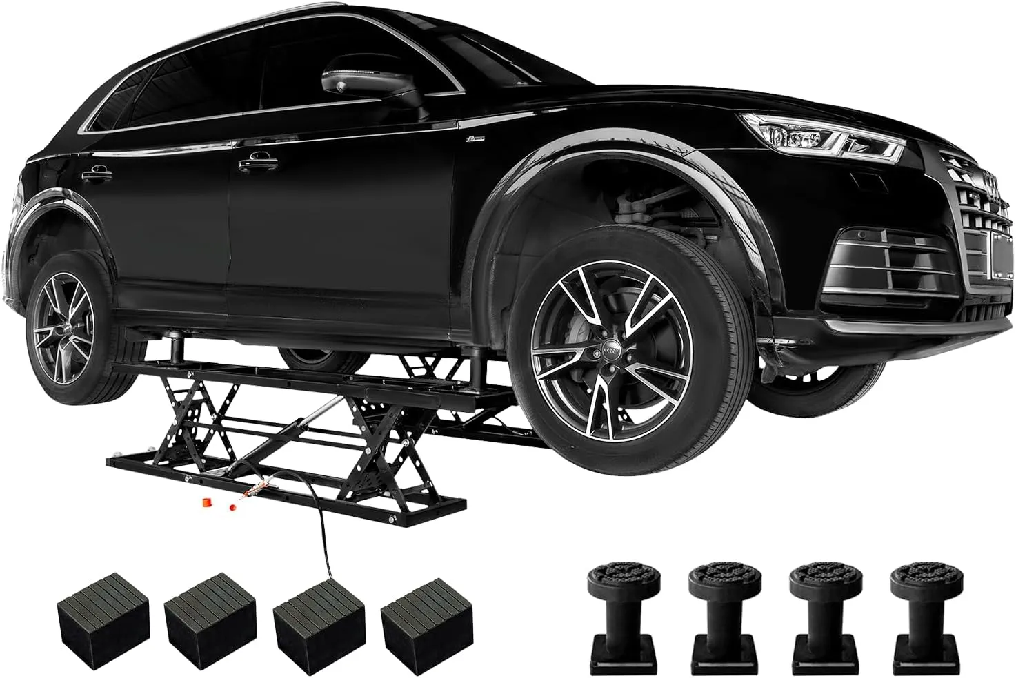 Albott Portable Car Lift, Capable of Lifting 7000 LBS Quick Jack with a Maximum Height of 28", Car Lifts for Home Garage and Shop, Black