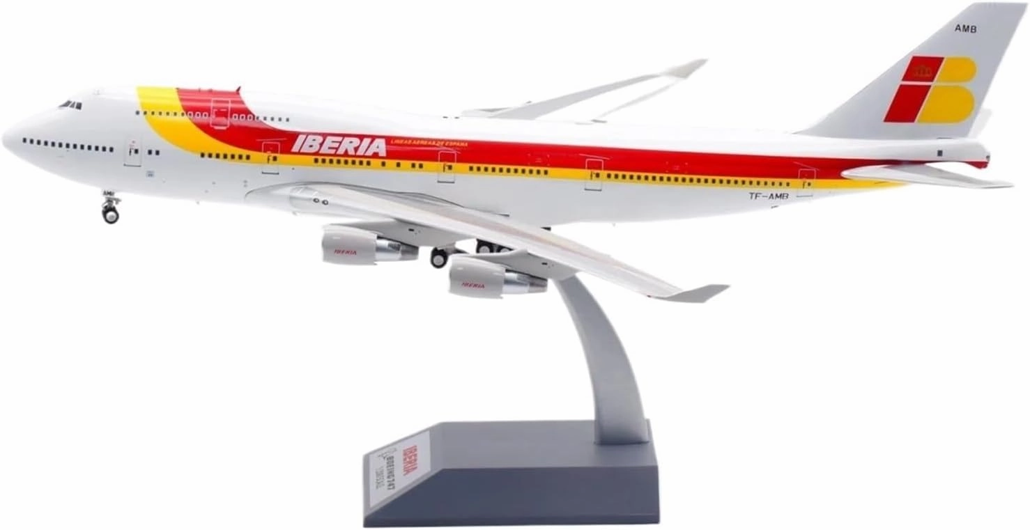 Alloy Collectible Plane 1 200 for Iberia Airlines Boeing B747-400 Diecast Aircraft Jet Model TF-AMB Miniatures Set