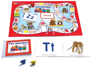 Alphabet Learning Center (Grades K - 1) - Gameboard, Illustrated Game Cards, Flash Cards and Activity Guide for 4 Students in Durable Pouch