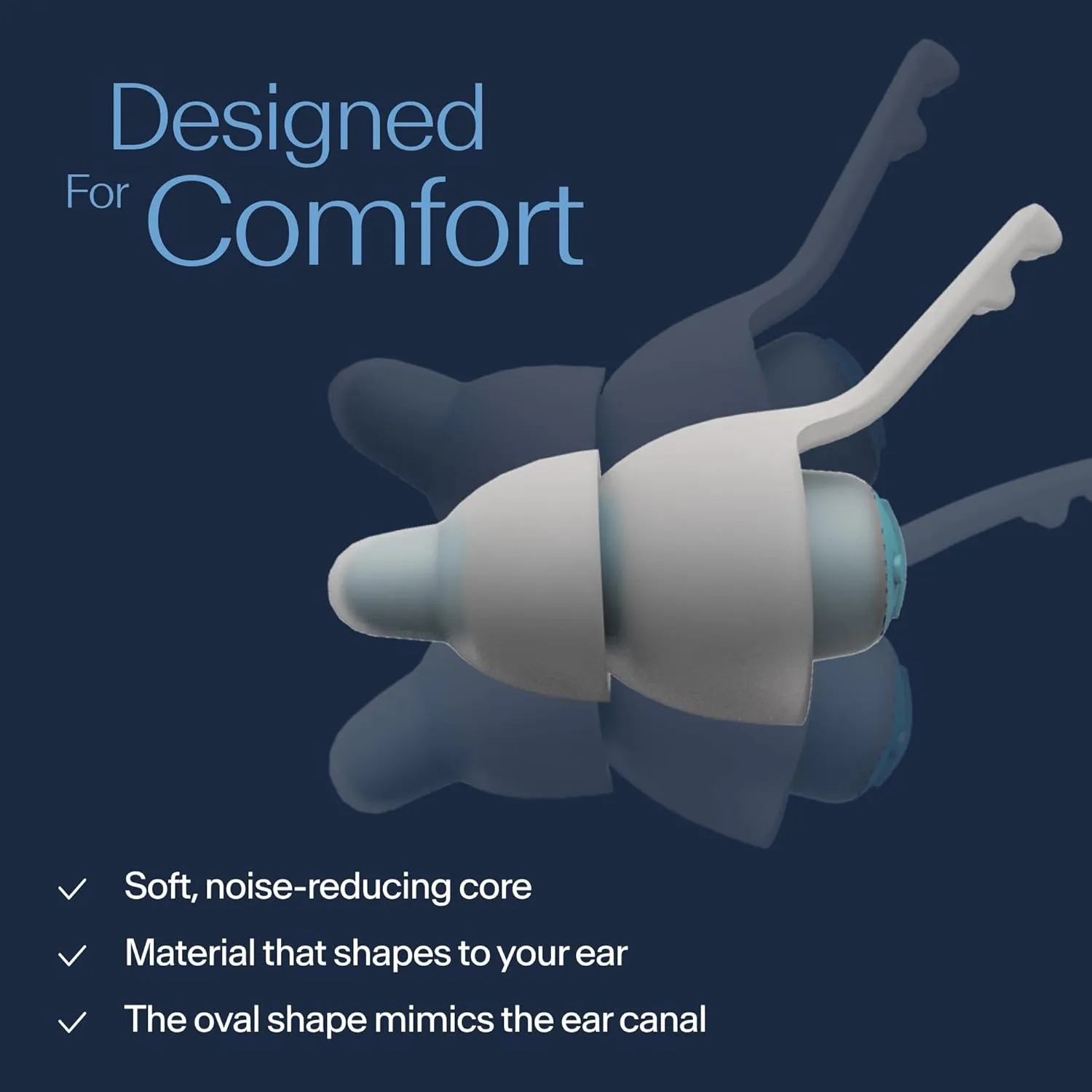 Alpine SleepDeep Mini - Soft Ear Plugs for Sleeping and Concentration - New 3D Oval Shape and Noise Reducing Gel for Better Attenuation - 27dB - Ideal for Side Sleeper - 1-Pair Reusable: S