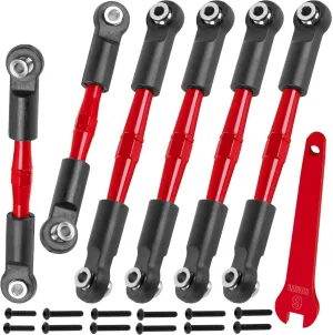 Aluminum Turnbuckles Camber Links Upgrades Part for 1/10 Big Rock 3S V3 4WD BLX 1/8 Typhon 3S / Mega 550 V3 4WD BLX,Red (Mismatch Big Rock V1 or V2 Model rc car)