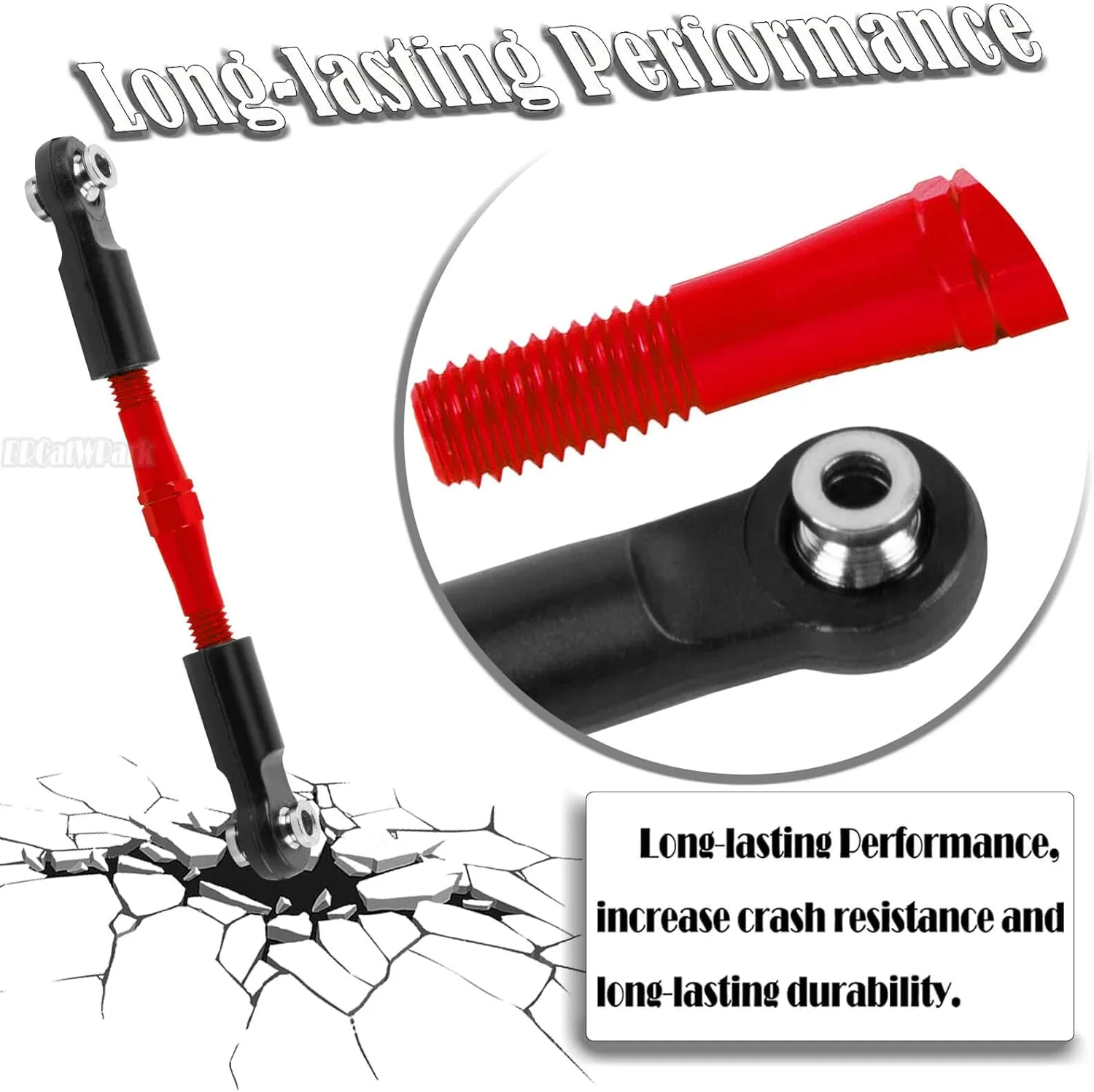 Aluminum Turnbuckles Camber Links Upgrades Part for 1/10 Big Rock 3S V3 4WD BLX 1/8 Typhon 3S / Mega 550 V3 4WD BLX,Red (Mismatch Big Rock V1 or V2 Model rc car)