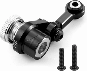 Aluminum Fixed Link Steering with 25T Servo Arm for Tra-xxas Mini Maxx 2S 1/16 RC Car Upgrade Parts (Black)