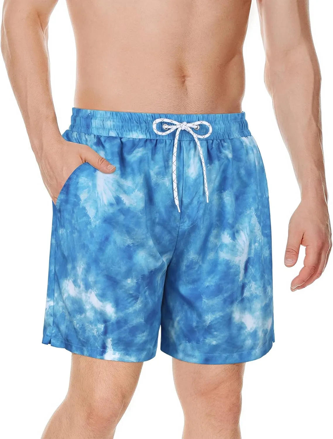 American Trends Men's Swim Trunks with Compression Liner Quick Dry Swimsuits Mens Bathing Suit Swimwear