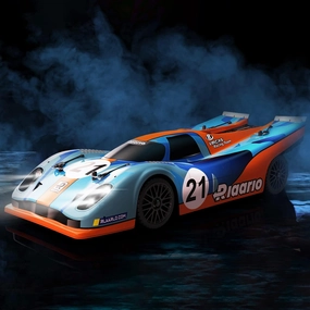 AMORIL 1/10 AK-917 Fast Brushless RC Cars for Adults,Max 75mph Hobby Electric On-Road RTR with 9KG Metal Servo,3650 4300KV Motor,60A Independent ESC,Remote Control Car for Boys,Cyan