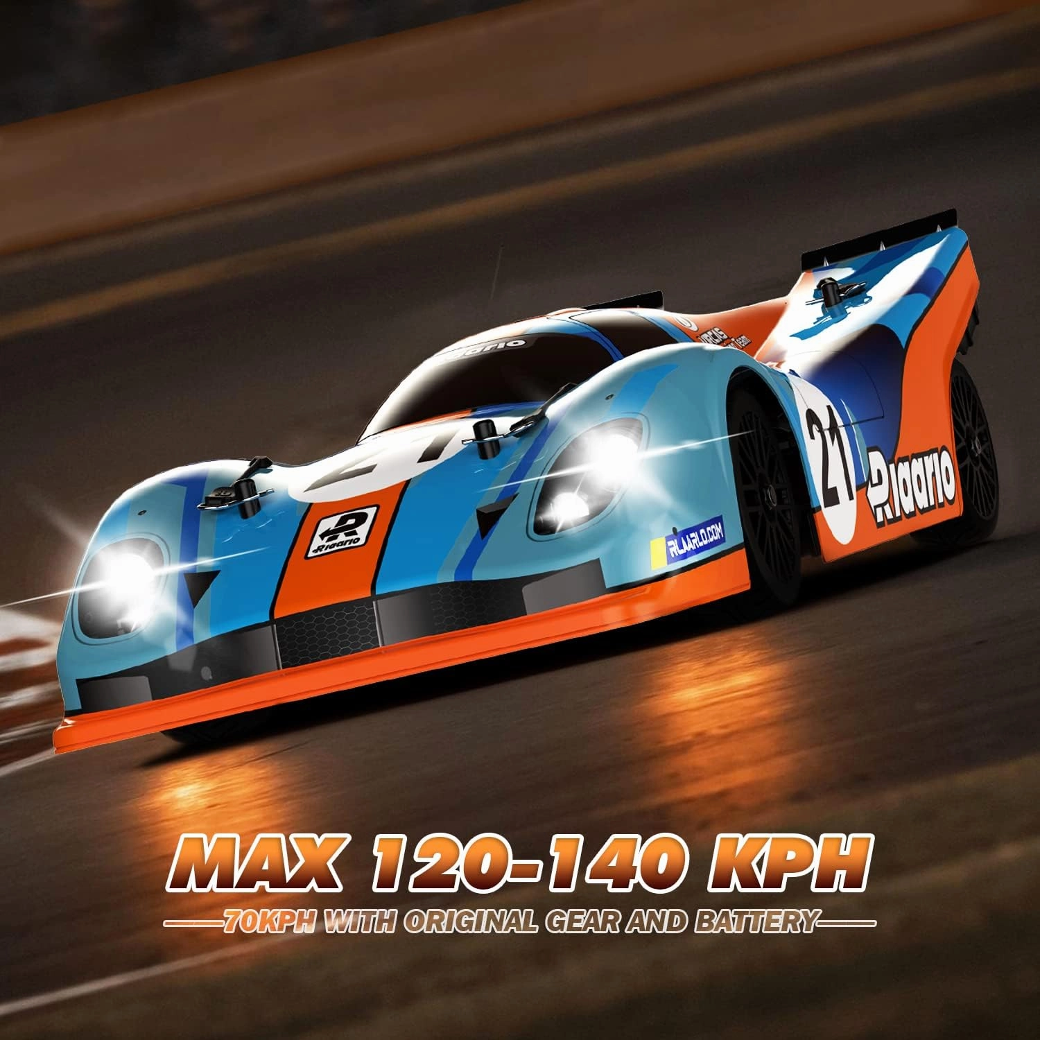 AMORIL 1/10 AK-917 Fast Brushless RC Cars for Adults,Max 75mph Hobby Electric On-Road RTR with 9KG Metal Servo,3650 4300KV Motor,60A Independent ESC,Remote Control Car for Boys,Cyan