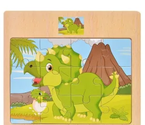Animals Learning Educational 'Cute Triceratops' Wood Jigsaw Puzzle