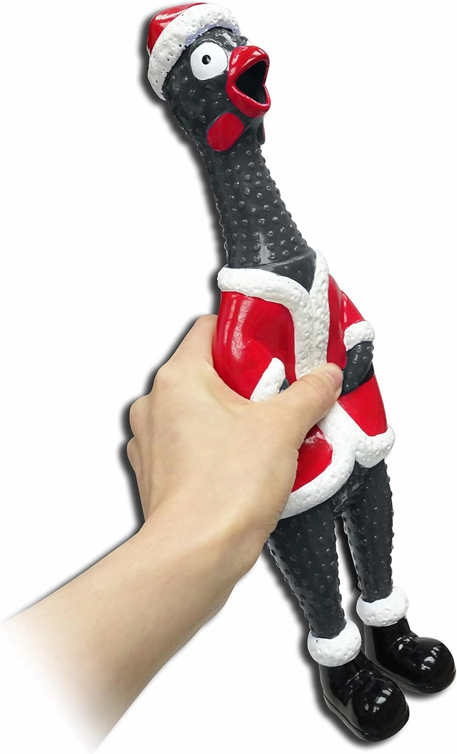ANIMOLDS Squeeze Me Christmas Chicken- Hilarious Screaming Rubber Chicken Toy for Kids Novelty Squeaky Toy | The Perfect Stocking Stuffers for Kids and Adults (6 PK)