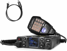 AnyTone AT-778UV II Mobile Ham Radio 25 Watt Mini Dual Band VHF UHF Two Way Radios Compact Amateur Transceiver for Car Vehicle, Support Chirp Black