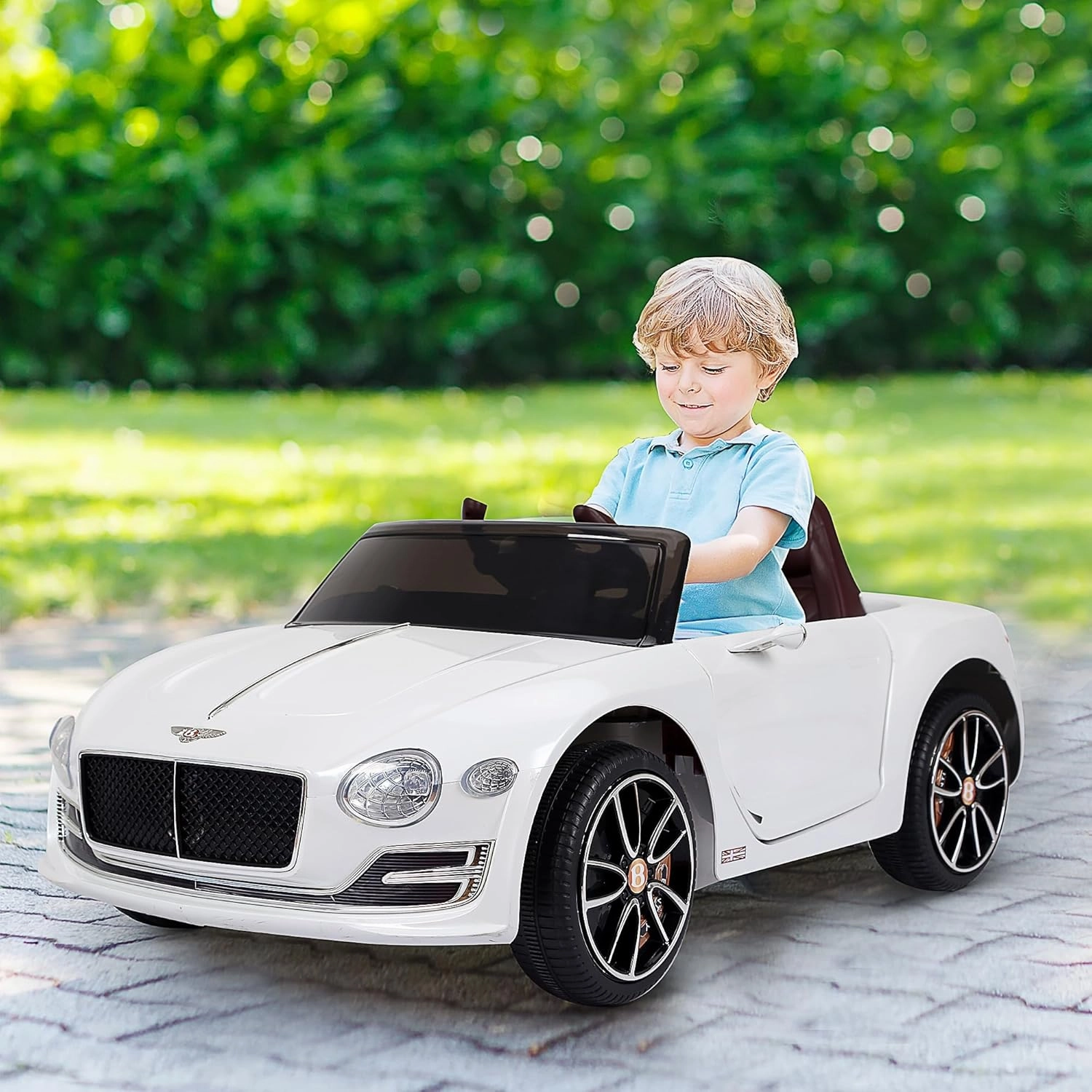 Aosom Licensed Bentley EXP12 Kids Electric Car with Parent Remote Control, 12V Ride on Car with Butterfly Doors, Startup Sound, Suspension, MP3 Player, Songs, Horn, Lights, White