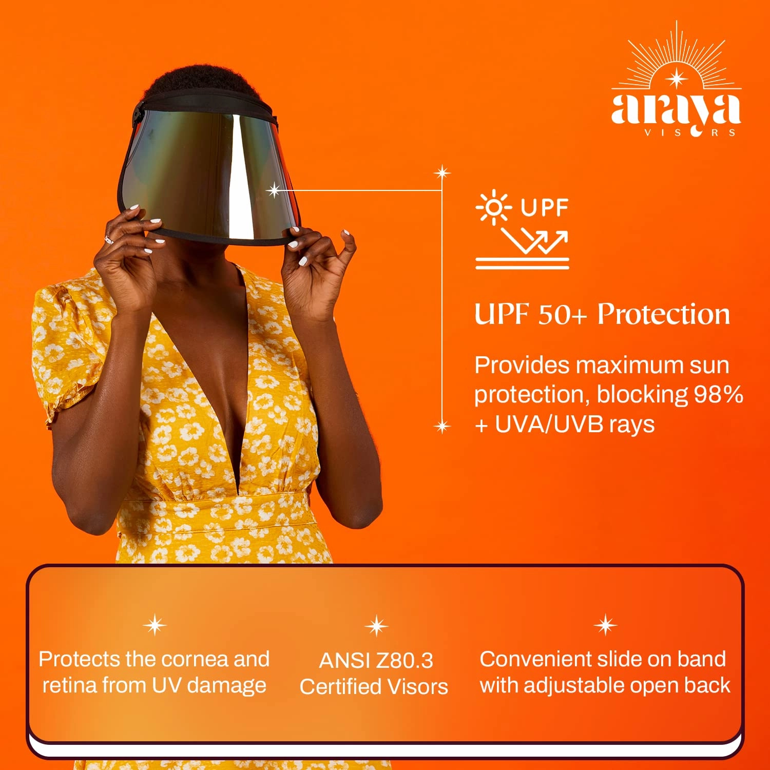 ARAYA Dorado Full-Coverage Visor & UV Protection Face Shield – Adjustable Heat-Resistant & Warp-Proof Lens for Women & Men