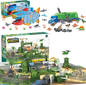 Army Men & Dinosaur Toys, Deep Sea Creatures Toy Set, Transport Truck & Freight Train