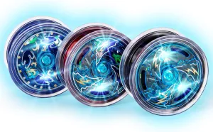 ArtCreativity Light Up Metal Yoyos for Kids, Set of 3, Classic Yo-Yo Toys with Flashing LEDs, Light-Up Birthday Party Favors, Goodie Bag Fillers, Holiday Stocking Stuffers, Classroom Prizes