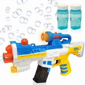 ArtCreativity Mega Bubble Blaster with Flashing Lights and Sounds, Includes Light Up Bubble Gun and 2 Bubble Refill Bottles, Special Ops Bubble Machine Gun with Shoulder Strap, Great Gift for Ages 3 