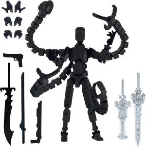 Articulated Robot Tentacles T13 Action Figure Titan 13 Dummy 13 Figure Robot 13 Lucky 13 Figure 3D Printed Multi-Jointed Movable for Stop Motion Animation Adult Desktop Decor