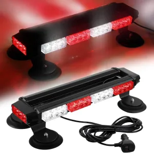 ASPL 16.8 Inch LED Strobe Flashing Light Bar, 26 Flashing Modes High Intensity Emergency Hazard Warning Beacon Lights with Magnetic Base for Car Trucks Trailer Roof Safety (Red White Red White)