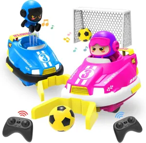 ATHLERIA 2pcs Remote Control Bumper Car Toys for Boys Girls,RC Race Vehicles,Two Player Competitive Games,Christmas Birthday Gifts for 3 4 5 6 7 8-12 Years Old Toddlers Boys Girls Teens(Blue Pink)