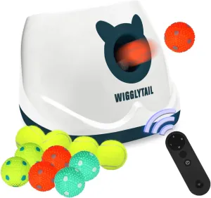 Automatic Ball Launcher for Dogs, Dog Ball Fetch Machine with Remote Control, Interactive Pet Self Playing for Small Dogs and Puppies with 10 Balls (2 inches)