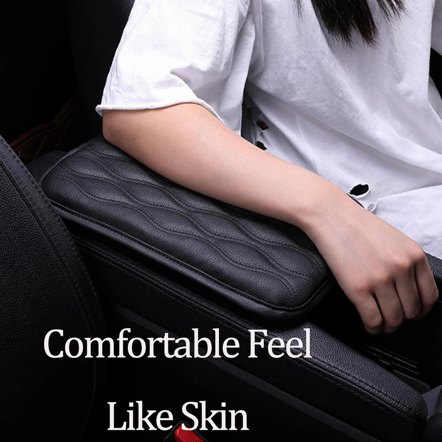 Automobile Armrest Covers for Citro?n Berlingo/Jumper/Jumpy/2CV/Nemo/Xantia/Xsara, Center Console Armrest Box Booster Cushion, Auto Console Pad, Interior Accessories,D-Red