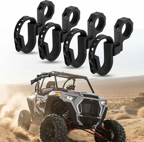 AUXMART UTV Gun Holder Bracket   Gun Rack Shovel Mount Bow & Utility Racks Fit for 1-2'' Round Roll Bar Compatible with Polaris RZR Ranger Can AM Kawasaki Snowmobile 4pcs/set