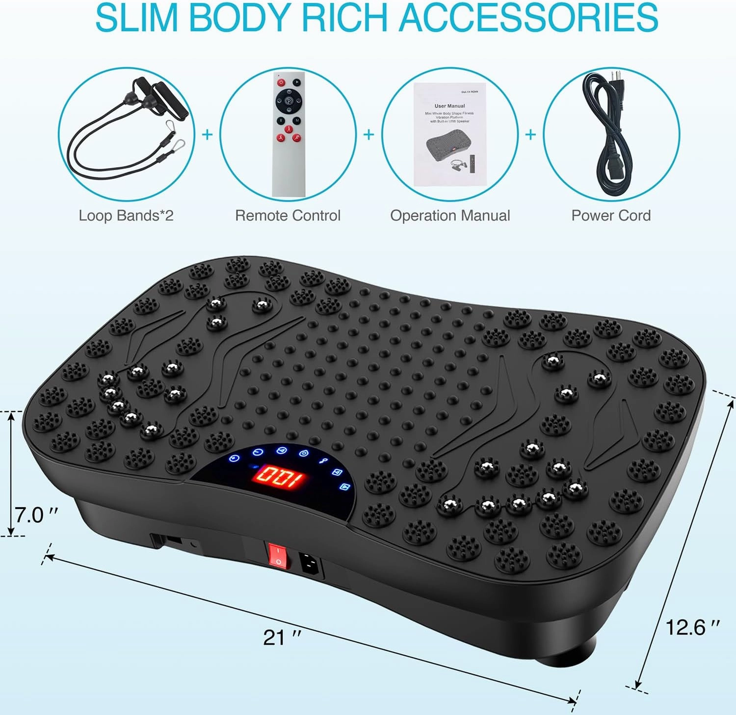 AXV Vibration Plate Exercise Machine Whole Body Workout Portable Mini Vibrate Fitness Platform Lymphatic Drainage Machine for Weight Loss Shaping Toning Wellness Home Gyms Workout (Mini)