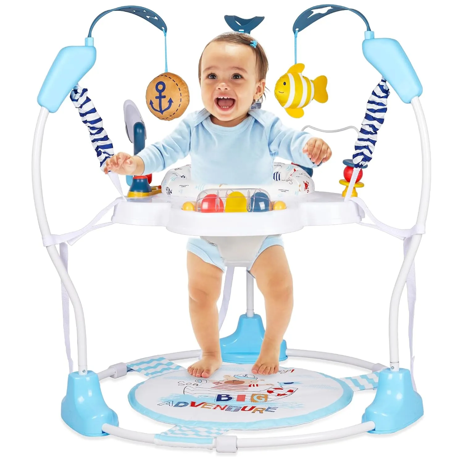 Baby Activity Center, Infant Jumpers and Bouncers with Music, Lights, Infant Toys, 360°Rotating Seat, 3 Adjustable Heights, Baby Play and Learning Center for 6  Months