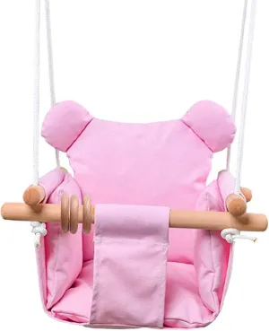 Baby Canvas Hanging Swing Seat Toddler Secure Indoor & Outdoor Baby Hammock Toy Pink
