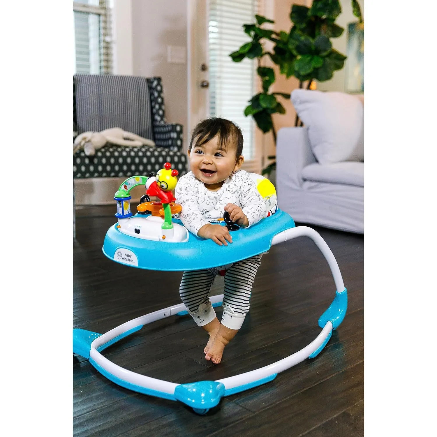 Baby Einstein Sky Explorers Baby Walker Activity Center and Sensory Play Learning-Toy with Lights, Songs and Sounds, Age 6 Months , Blue
