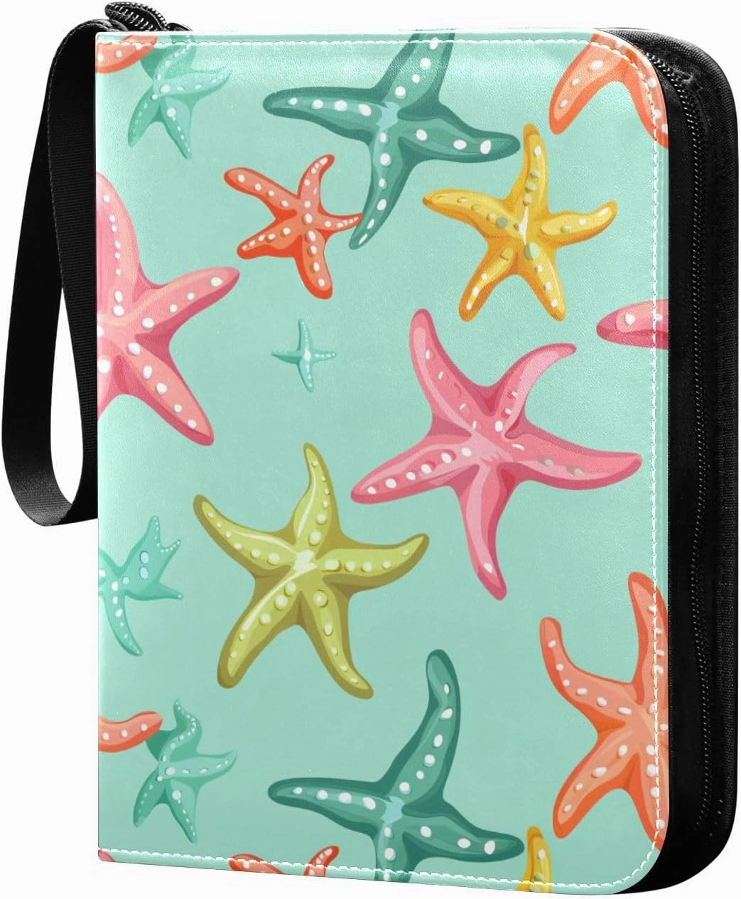 baseball cards binder with double sided removable sleeves collectors for 400   cards Christmas Starfish Colorful