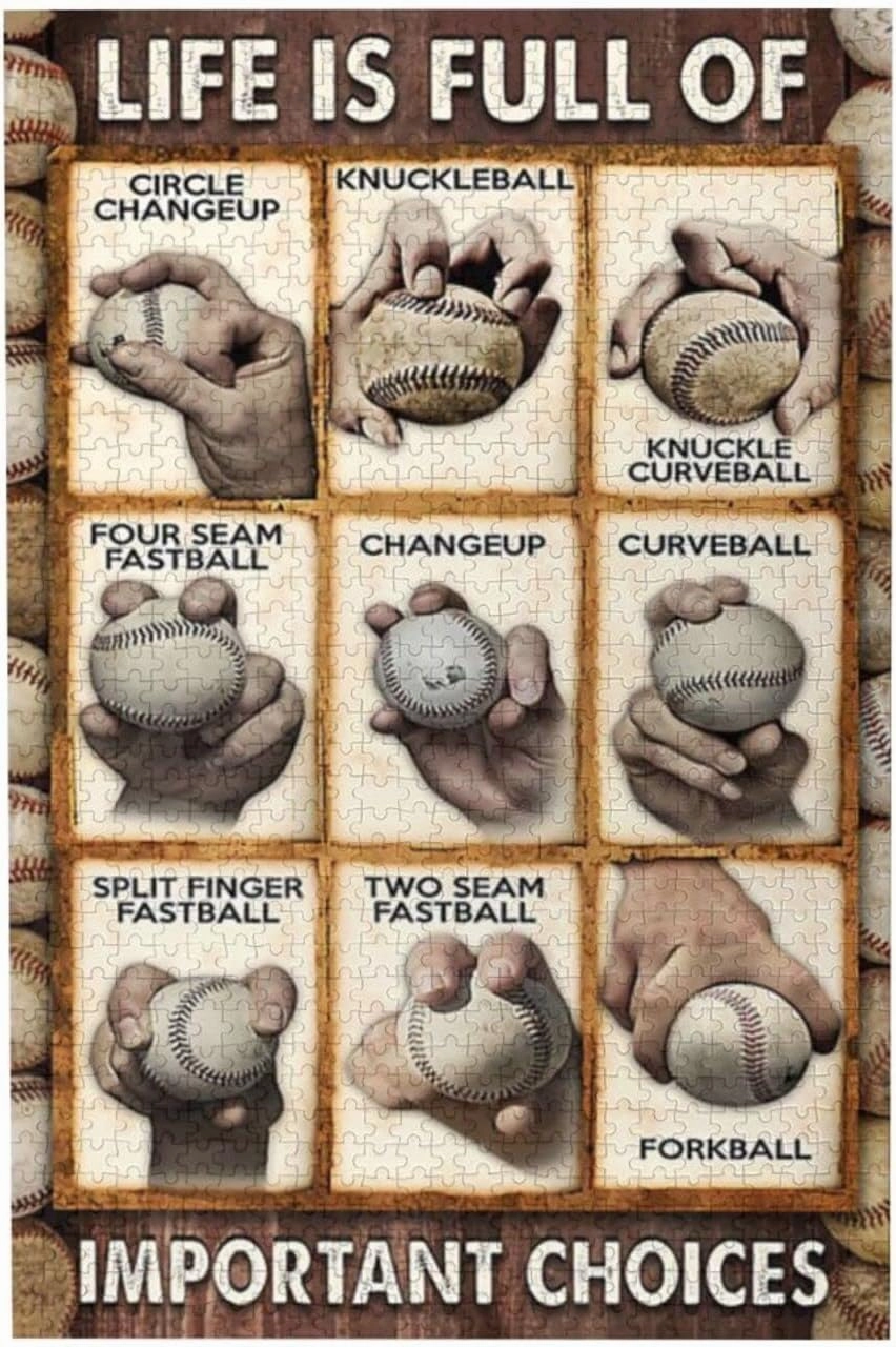 Baseball Pitching Grips Cheat Sheet 500 Pieces Jigsaw Puzzles for Adults Children - Exercise Patience Puzzle Game - Education Intellectual Large Puzzle Game Toys Gift