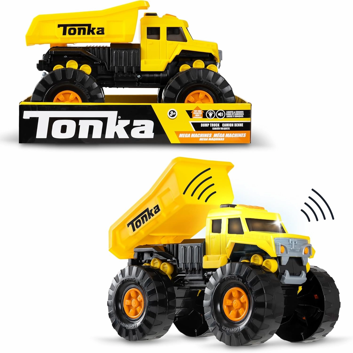 Basic Fun Tonka Mega Machines Fire Engine - Durable Construction Vehicle Playset, Realistic Design, Boys and Girls, Suitable for Ages 3 