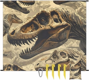 Beach Blanket, Dinosaur Skull Sandproof Beach Mat, Waterproof Quick Drying Sand Free Mat with 4 x Ground Spikes for Outdoor Travel Camping Hiking, Animal Skull 68 x 59 in