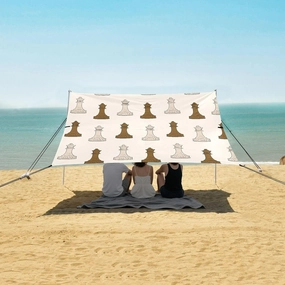 Beach Shade Tent with UPF50  UV Protection,Chess Figure of Queen Lightweight Camping Sun Shelter for Outdoor,Camping Trips, Fishing, Backyard,Picnics,Easy Set Up and Carry 9x10.5 FT