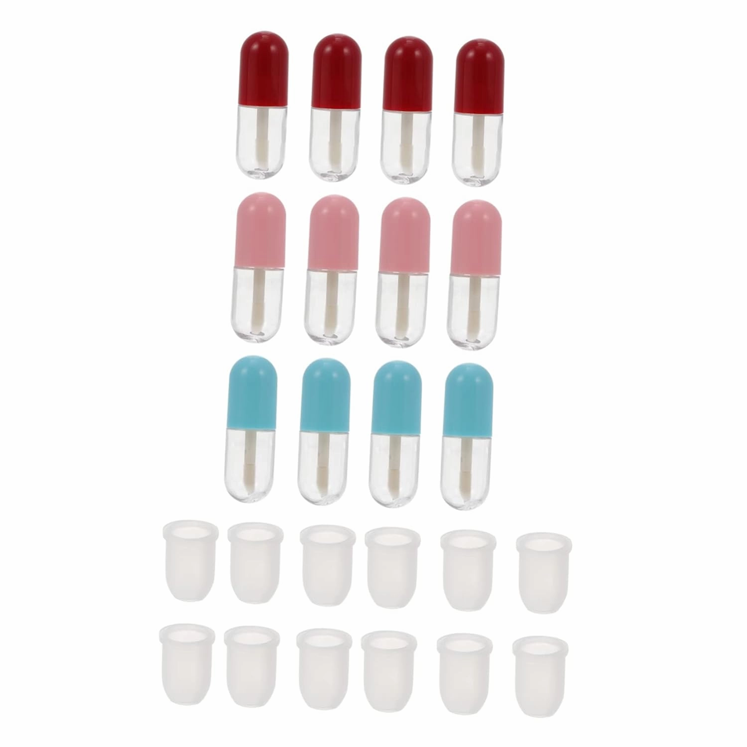 Beaupretty 2sets 12pcs Mini Capsule Lip Gloss Tube Empty Containers for Cosmetics Portable and Lightweight Design and More 12pcs*2