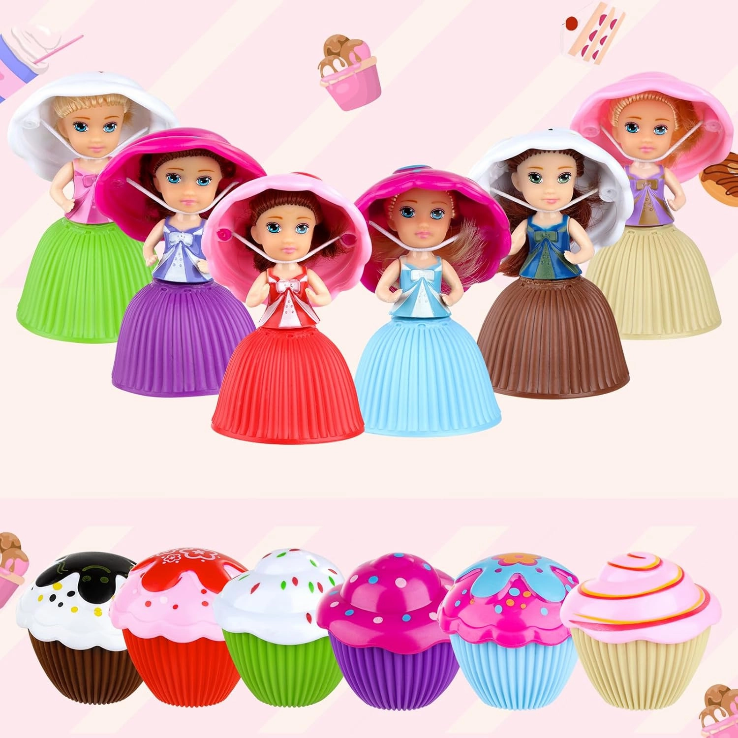 Beautiful Cake Doll Toy Surprise Cupcake Princess Doll Toys for Children Kid Transformed Scented Girls Funny Game Gift (6PCS)…