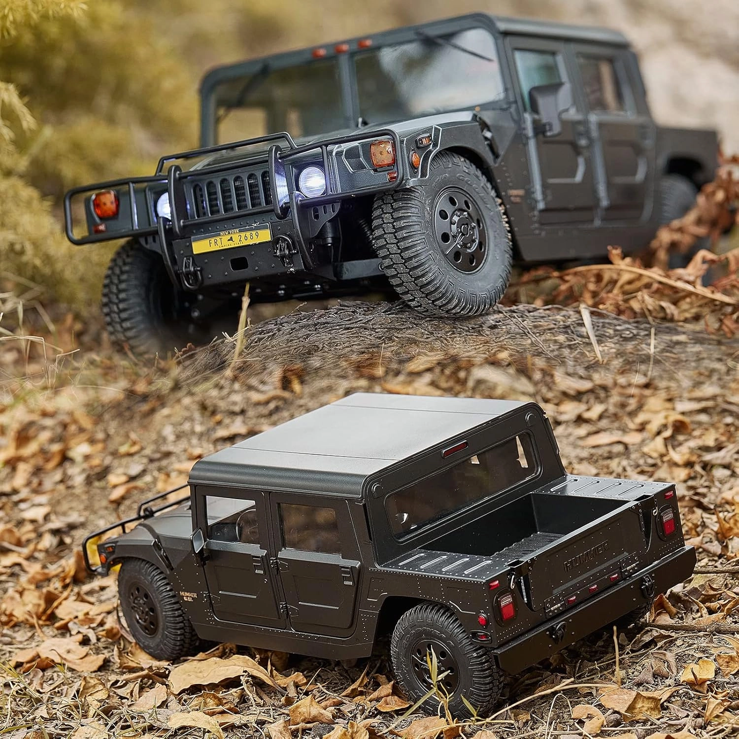 BEEZRC FMS 1/12 RC Crawler HMMWV H1 Alpha Officially Licensed RS 2-4WD RC Model Car Hobby RC Offroad Crawler Remote Control Car Collection Model with LED Lights for 14 Adults