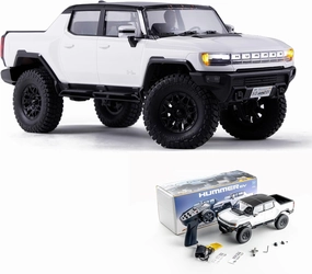 BEEZRC FMS 1/18 RC Crawler RTR FCX18 HMMWV EV Licensed RC Model 4WD RC Rock Truck 2.4Ghz 4CH 900mAh Hobby Grade RC Car Model Remote Control Car Mini Off Road Vehicle with Battery White