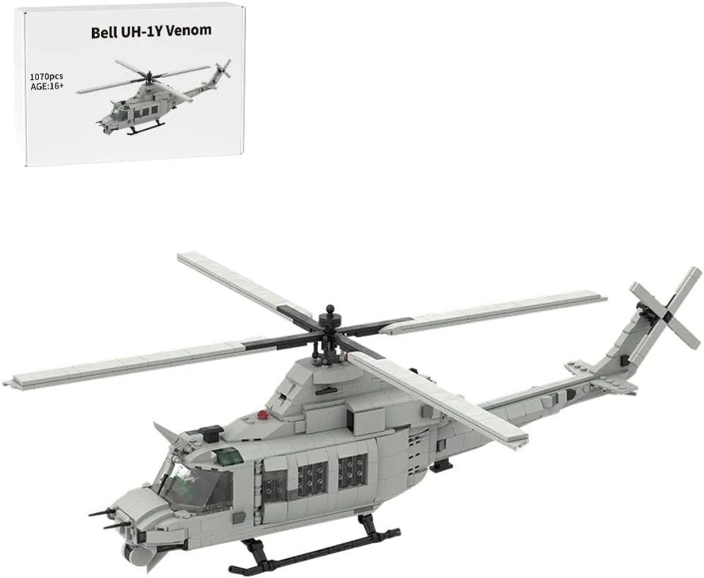 Bell UH-1Y Venom Building Kit, Military Series Building Block Set, Creative Interactive Building Toy for Teens and Up (1070PCS )
