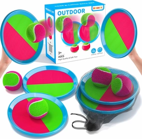 Bennol Toss and Catch Ball Game Outdoor Toys for Kids with 2 Paddle, 2 Balls and A Storage Bag,Outdoor Outside Games Toys for Kids Ages 3 4 5 6 7 8 9 10, Yard Backyard Games Beach Toys Outside Games