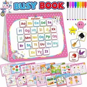 Benresive Montessori Busy Book for Toddlers 3-5, Preschool Toddler Learning Activities Crafts, Sticker Books for 3 4 5 Year Old Boys Girls Birthday Gifts, Autism Sensory Toys