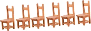 BESPORTBLE 3sets Miniature House Decor Wooden Chair Ornament for Miniature Furniture Collection 2pcs*3