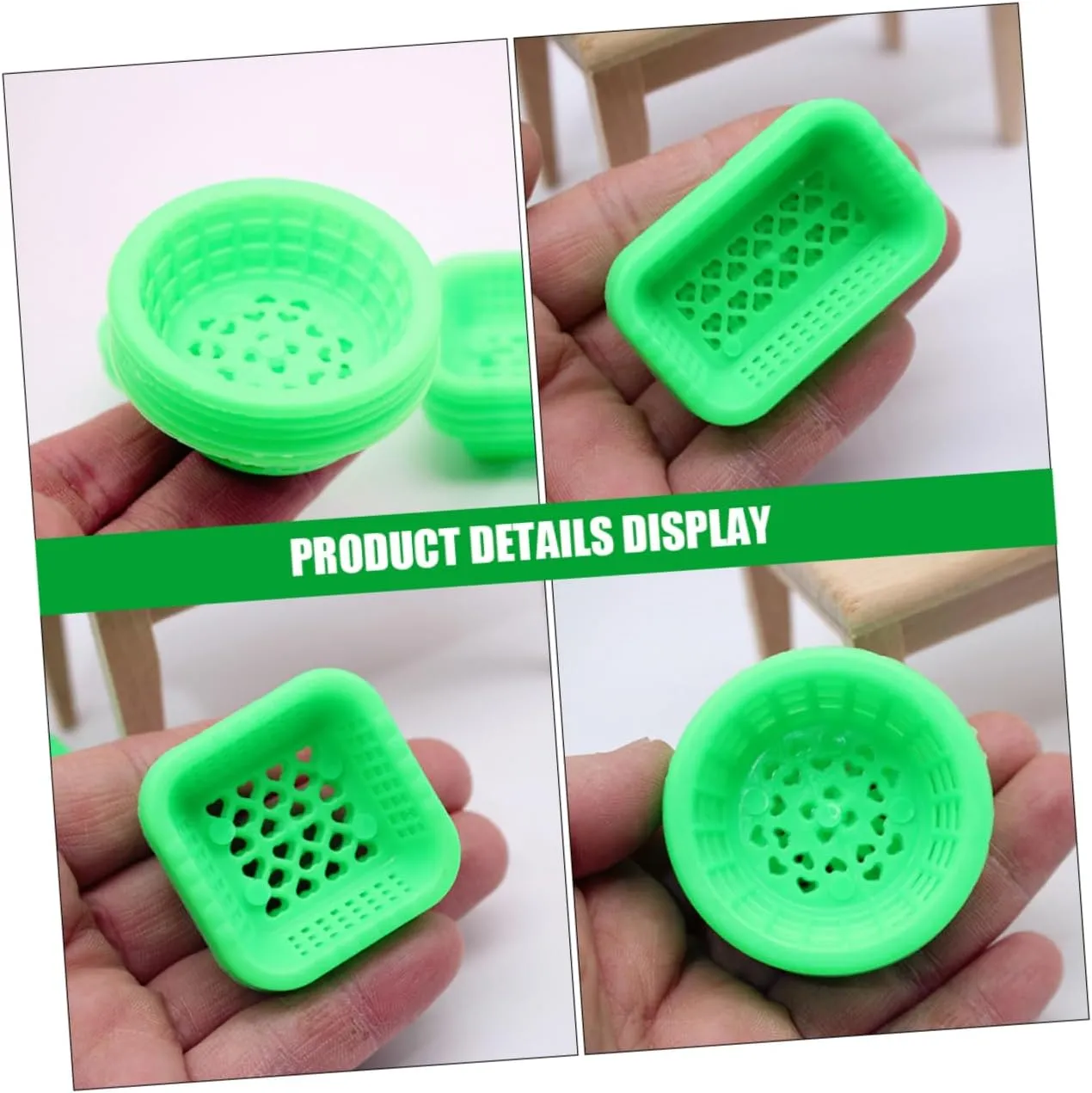 BESPORTBLE 5sets Dollhouse Miniature Basket Abs Material Mini Storage Basket Model Lively Design 30pcs*5