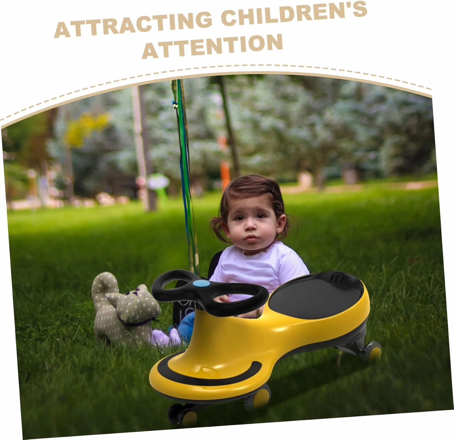 BESPORTBLE Steering Wheel Replacement for Swing Car Plastic Vehicle Steering Wheel Safe Lightweight Interactive Driving for Outdoor Play Present for Birthday